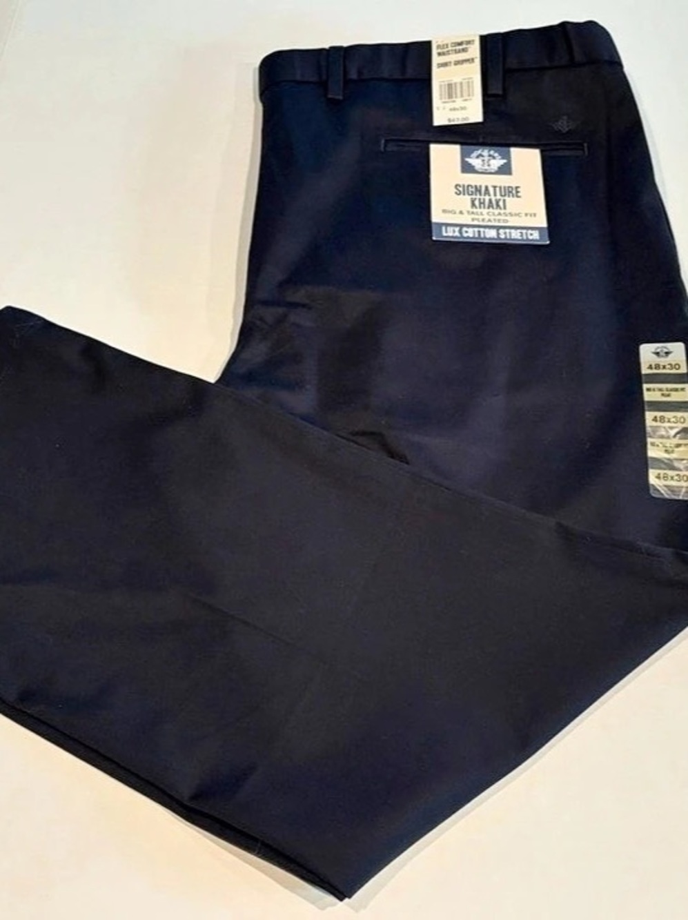 Dockers Big & Tall Class Fit Signature Khaki Pant Blue 48x30 Lux Cotton Stretch